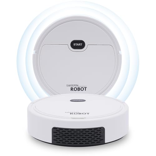 Roboter Staubsauger mit Absaugstation, 220V 5W Roboterstaubsauger Richtungsänderung Wiederaufladbare Housekeeping Kehrmaschine, 3-in-1 Saug und Mopproboter für Steinböden Keramikfliesen Weiche Decken