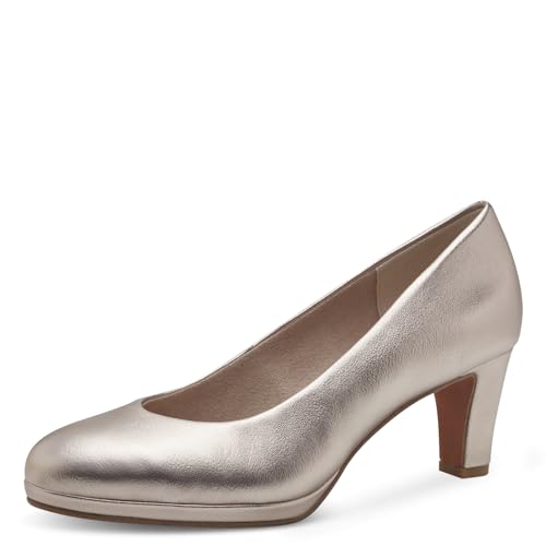 MARCO TOZZI Damen Pumps mit Blockabsatz Vegan, Beige (Platinum), 37 EU