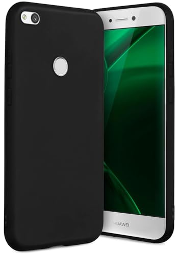 ONEFLOW SlimShield Pro für Huawei P8 Lite 2017 Hülle Ultra dünn erhöhter Rand, TPU Backcover minimalistisch Handyhülle flexibel, Schutzhülle mit Kamera- und Displayschutz, Schwarz