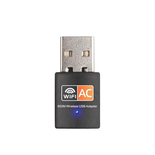 AC600 USB WLAN Stick für PC, Nano WLAN Adapter pc 433Mbps 5GHz 150Mbps 2,4GHz Dual Band, Mini WLAN Antenne PC WPA2-Verschlüsselungs-Standard, WLAN USB Stick für PC Kompatibel mit Windows 11/10/8/7