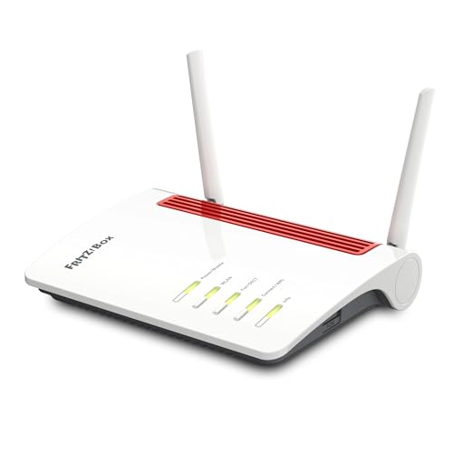 FRITZ!Box 6850 5G (Mobilfunk-Internet bis zu 1.300 MBit/s, WLAN AC+N bis 866 MBit/s (5 GHz) & 400 MBit/s (2,4 GHz), 4 x Gigabit-LAN, DECT-Basis, USB 3.0, geeignet für Deutschland)