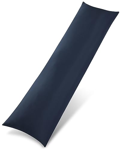 Utopia Bedding Nackenkissen, 40x145 cm Ganzkörperkissen, weiche Hohlfaserfüllung, langes Schwangerschaftskissen zur Unterstützung der Mutterschaft und für Seitenschläfer (Marineblau)