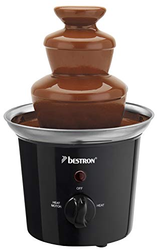 Bestron Schokoladenbrunnen mit 3 Etagen, Funcooking, 60 Watt, Schwarz/Edelstahl