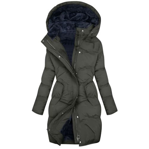 Daunenjacke Damen-Winterjacke Winter Farbvarianten Warme Steppjacke mit Taschen Steppmantel Kunstfell Daunenjacke Leichte Outdoor Wintermantel Puffer Jacke Freizeit Wandern Übergangsjacke