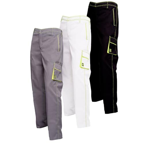 RODOPI Arbeitshose Construx-Lite leichte Arbeitshosen für Männer und Frauen Bundhose mit vielen Taschen Arbeitskleidung schwarz gelb Gr. 42-64 Handwerker
