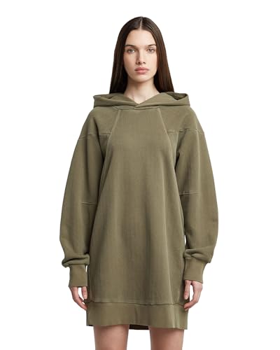 G-Star Damen Overdyed Hooded Sweater Kleid, Grün (wild Olive gd D26471-D688-C028), M