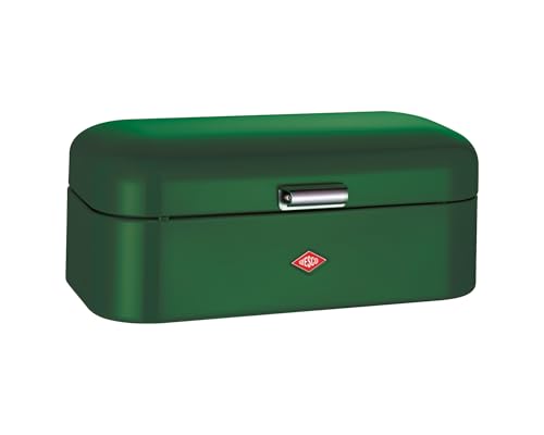 WESCO Grandy Brotkasten in der Farbe darkgreen, pulverbeschichtetes Stahlblech, Lüftungslöcher und stabiler Handgriff, Special Edition Weihnachten