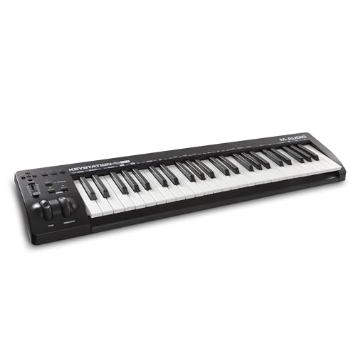 M-AUDIO Keystation 49 MKIII - Kompakter 49-Tasten MIDI Keyboard Controller mit zuweisbaren Reglern, Pitch/Modulation Rädern, Plug-And-Play (Mac/PC) Konnektivität und Software Production Suite