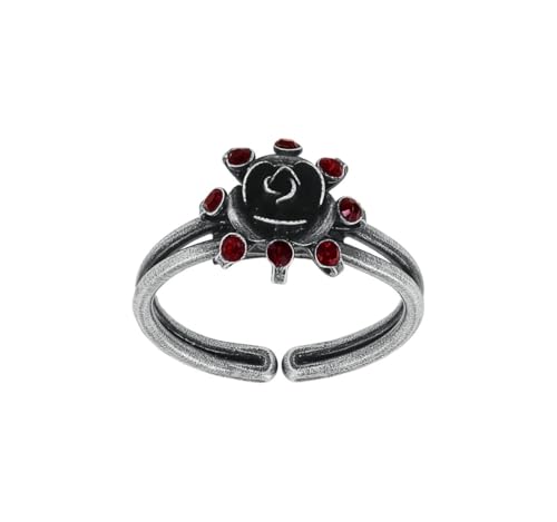 Konplott: Ring Soft Temptations Rose, kleiner feiner Rosenring mit Kristallsteinen, für Damen/Frauen (rot)