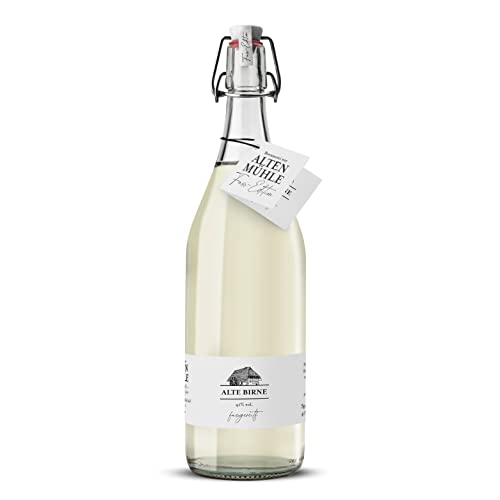Brennerei Zur Alten Mühle - Alte Birne Fass-Edition - feine Williams Christ Birnen Spirituose in der klassischen Bügelflasche - milder Obstler fassgereift im Schwarzwald, 1 x 1,0 l