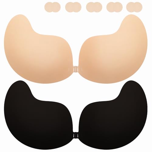 Klebe BH Push up Rückenfrei Trägerlos BH ohne träger Klebe-BHS große Brust Wiederverwendbare Unsichtbar Haut Freundlich Sticky Strapless Bra für kleine brüste Brautkleid Damen Rückenfreies Kleid