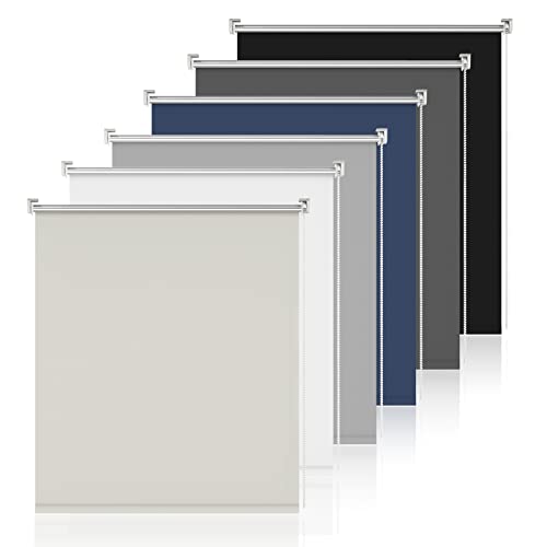 Verdunklungsrollo ohne & mit Bohren Klemmfix Creme B100 x H130 cm Rollos Innenrollo Thermorollo Klemmrollo Sonnenschutzrollo für Fenster