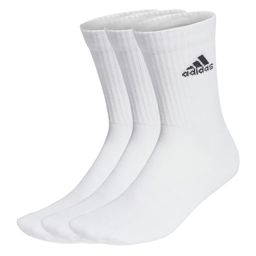 adidas Unisex Cushioned Crew Socken, 3 Paar White/Black 43-45