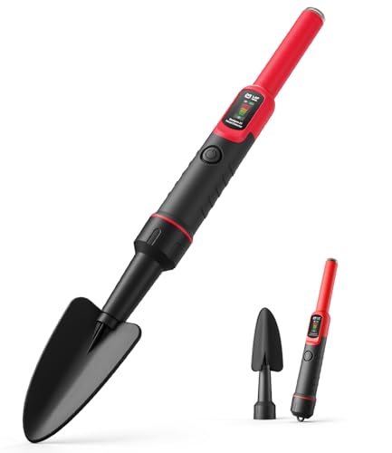 LAFMATE 2-in-1 Pinpointer Metalldetektor mit Grabungsschaufel, Metallsuchgerät 360° Präzisionsortung, IP68 Wasserdicht, 3 Empfindlichkeitsstufen, Dualer Alarmmodus, für Erwachsene & Kinde Schatzsuche