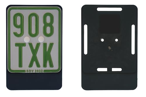 1x Kennzeichenhalter Kennzeichenträger Schwarz für Versicherungskennzeichen 135 x 110 mm (für Mofa - Roller - S-Pedelec - E-Bike - Moped - L-Krad - Leichkraftrad) (Schwarz (Unlackiert))