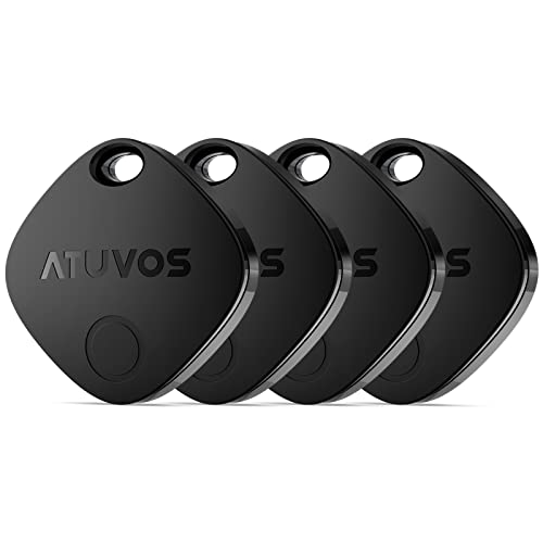 ATUVOS Air Tag Schlüsselfinder 4er Pack, Smart Tracker KeyFinder Kompatibel mit Apple Wo ist? APP (iOS NUR,Android Nicht unterstützt) Bluetooth Key Finder für Gepäck/Koffer/Taschen,Austauschbarer Akku