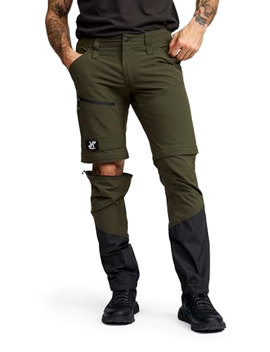 RevolutionRace Range Pro Stretch T Zip-Off Pants für Herren, Wandelbare Wanderhosen für Outdoor-Aktivitäten, Forest Night/Anthracite, L
