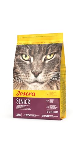 JOSERA Senior (1 x 2 kg) | Senior | Premium Trockenfutter für ältere Katzen oder Katzen mit Niereninsuffizienz | Geflügel & Reis | leicht verdaulich | getreidefrei | Katzenfutter | 1er Pack