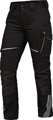 Leibwächter Damen Arbeitshose Flex-Line Schwarz, Gr. 38 – Robuste Workwear mit Stretch – Sicherheitshose für Frauen – strapazierfähige Berufsbekleidung für Handwerk