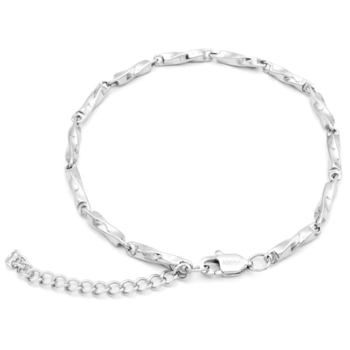 AMAVI® Fußkettchen Damen Silber – Fussketten für Frauen Nickelfrei & Hautverträglich, elegante Fußkette Damen Anklet (Fusskette) – Fußkettchen für Damen als Schmuck Geschenk