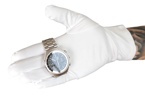 KD89 Mikrofaser-Handschuhe Weiß - Heli - Für Uhrmacherei, Schmuckherstellung, Handhabung von Schmuck und Uhren, für Sammler, Profis oder Amateure, weiß, L