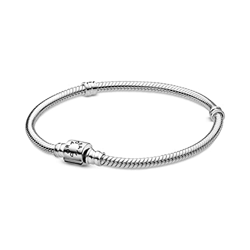 PANDORA Schlangen-Gliederarmband mit Zylinder-Verschluss in Sterling-Silber Moments Collection, Größe 19