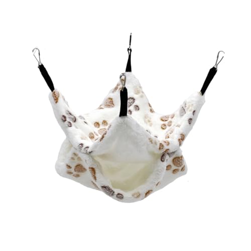 WeddHuis 1 Stück Meerschweinchen Hängematten für Ratten Frettchen Kleintier Weich Warmes Fleece Haustiere Käfig Zubehör Hängende Kleintierbetten für Schlafen Hamster (Stern)