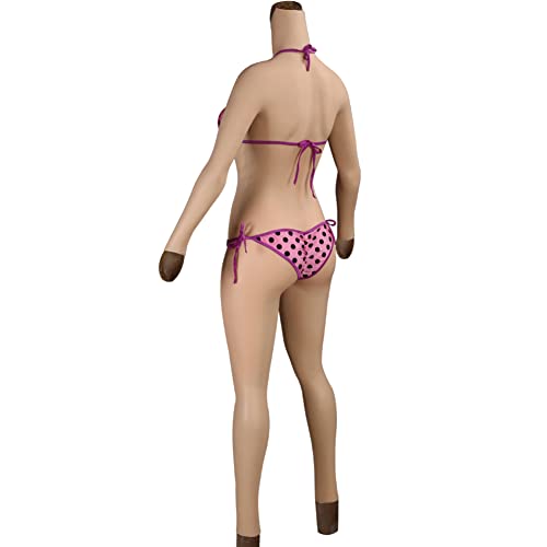 Yuewen 7th Generation Silikon Bodysuit mit Silikon Füller No-Öl Silikon Brüsten Body Suit für Crossdresser Drag Queen Transgender Shemale Cosplay (Beige, D Silikon Füller mit Reißverschluss)