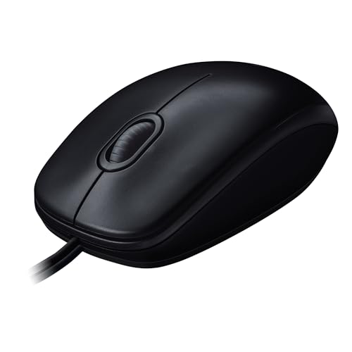 Logitech M100 Kabelgebundene USB-Maus, 3 Tasten, 1000 DPI Optical Tracking, Für Links- und Rechtshänder, Kompatibel mit PC, Mac, Laptop - Grau