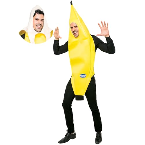 Spooktacular Creations Unisex Bananen Kostüm Erwachsene Attraktiv Deluxe Set für Halloween Karnevalskostüme Dress Up Party Verkleidung und Rollenspiel Cosplay (Gelb, S)