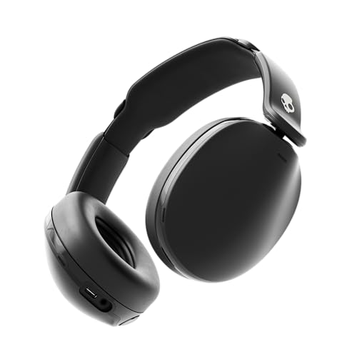 Skullcandy Hesh 360 Wireless Over-Ear Bluetooth Headphones, Up to 100 Hours Battery, Noise Isolating Fit, Flat-Folding Collapsible Design, Microphone iPhone Android - True Black
