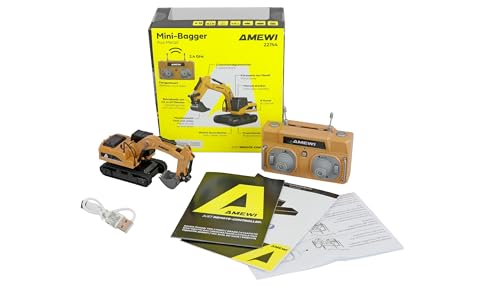 Ferngesteuerter Mini-Bagger aus Metall proportional 8-Kanal 1:64 RTR Kinder ab 6 Jahre