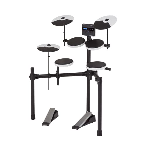 Roland TD-02K V-Drums | Kompaktes elektronisches Drumkit für Einsteiger mit dynamischer Spielbarkeit, geräuschreduzierenden Features, in der Höhe verstellbarem Stativ | Integrierte Coach-Funktion