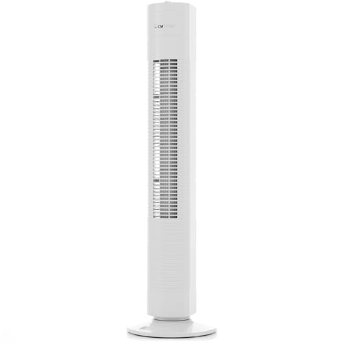 Clatronic leiser Turmventilator mit Timer & Schwenkfunktion | 78 cm Standventilator oszillierend | 3 Geschwindigkeitsstufen | platzsparend | ruhiger Lauf | sicherer Stand | TVL 3770 weiß