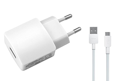 Huawei Ladeadapter HW-050200E01 + Datenkabel für Ascend P9 Lite / P8 / P7 / P6 / Lite / Mini / Mate 8 / 7 / S - Travelcharger Ladegerät 2A in Weiß Micro-USB NICHT FÜR P9