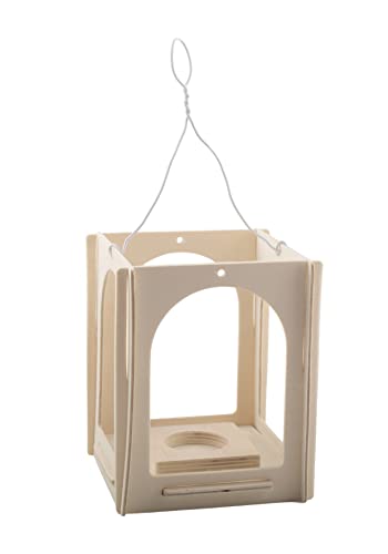 Pebaro 849 - Holzbausatz Laterne zum Selbermachen, ohne Kleben mit Teelichhalterung, Basteln mit Holz, Geschenkidee