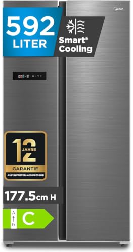 Midea Side-by-Side Kühlschrank 592 L, No Frost, WiFi-Steuerung, 37 dB