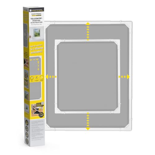 EASYmaxx Insect Protect | Teleskop-Insektenschutzgitter | Fliegengitter Fenster | mit vormontierten Rahmen | ausziehbarer Insektenschutz | integriertes Moskitonetz | weiß