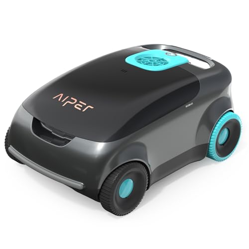 AIPER Kabelloser Poolroboter, Automatische Poolreiniger mit Fortschrittliche Partikelfiltration, 100-130 Minuten Akkulaufzeit, Auto-Park-Technologie, ideal für Oberirdische Pools bis zu 100㎡