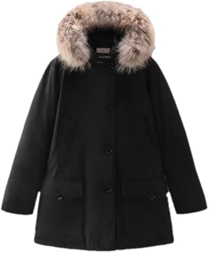 WOOLRICH Damen Arctic Parka in Ramar mit abnehmbarem Pelzbesatz, Schwarz, Schwarz , XL