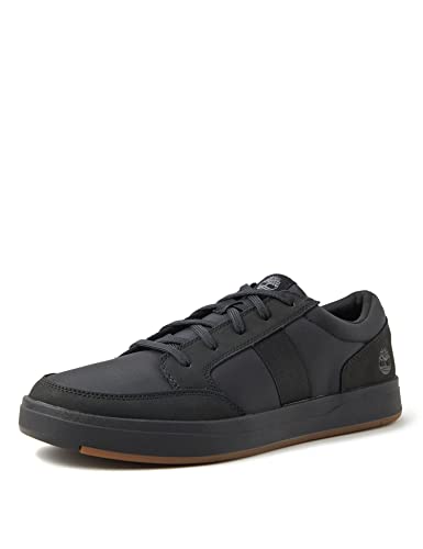 Timberland Herren Davis Square Fabric and Leather Oxford Basic Sneaker, Black Nubuck, 49 EU