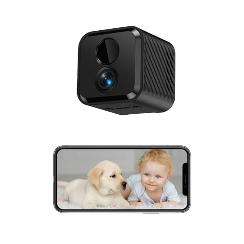 Mini Kamera, 4K HD WLAN Überwachungskamera Innen Für Live Übertragung Handy APP, mit 3-Tage-Cloud-Speicher, adaptivem Standby, Fernsteuerung, Nachtsicht, Bewegungserkennung, 60 Tagen Akkulaufzeit
