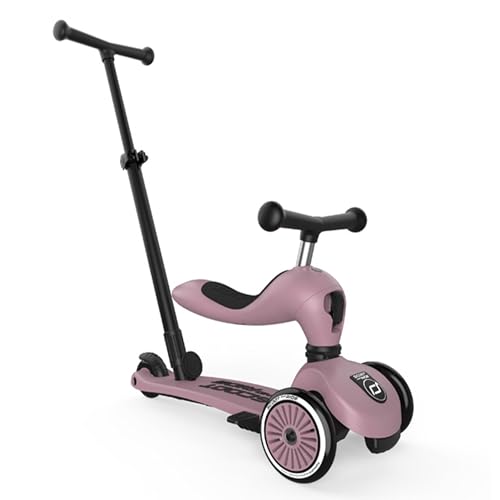 Scoot & Ride Highwaykick 1 Push and Go Kickboard mit Sitz Kinderroller Scooter 2in1 Laufrad mit Lenkstange ab 1 2 Jahren mitwachsend Höhenverstellbar werkzeuglos (Wildberry)