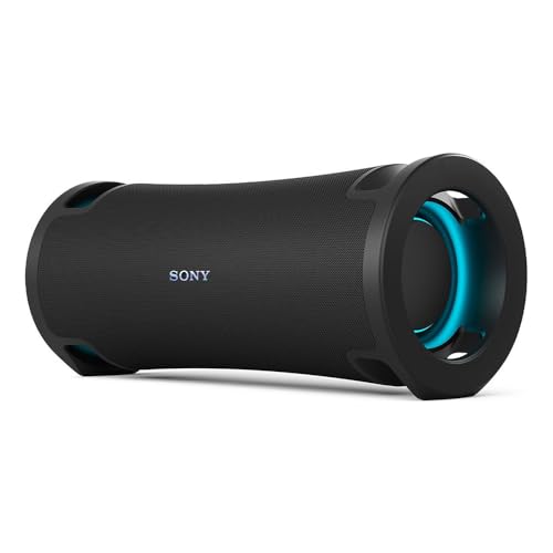 Sony ULT Field 7 - Tragbarer Bluetooth-Lautsprecher mit ULT Bass-Boost Funktion, 30 Stunden Akku, integrierter Powerbank, Wasser- und Staubdicht, LED, Mikrofon- und Gitarreneingang - Schwarz
