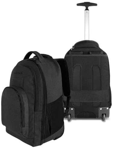 normani Rucksack mit Trolleyfunktion - 30 Liter Volumen Rucksacktrolley zum ziehen mit Laptopfach für Schule, Uni, Reisen, Ausflüge oder Einkaufen Schwarz 30 Liter