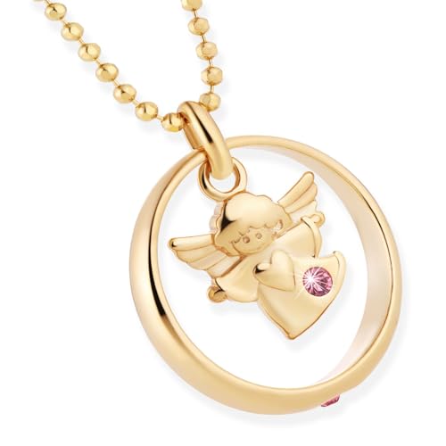 fish Goldener Schutzengel Taufring Mit Silberkette Für Taufgeschenke