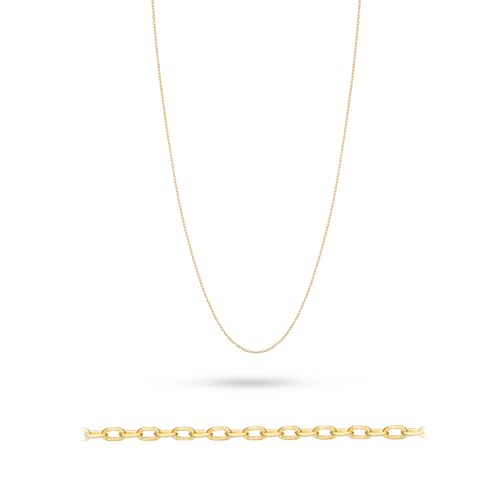 MARKO Goldkette Damen 333 Echtgold – feine Ankerkette 0,6 mm aus 8 Karat Gelbgold, zarte Halskette 38–50 cm, elegante Kette ohne Anhänger, Goldschmuck mit Schmuckbox