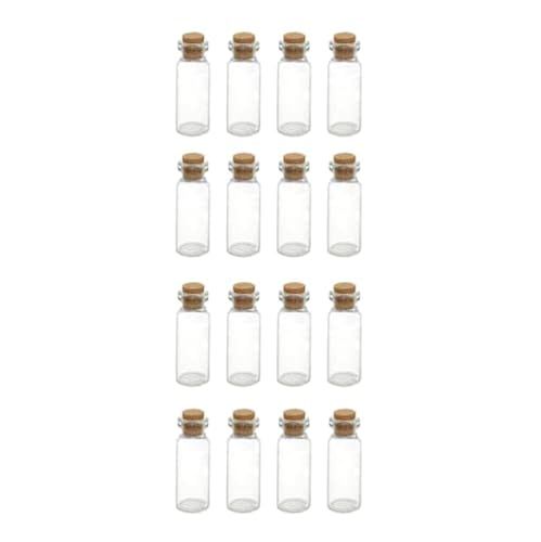 WYAN 16Pcs 10ML kleine Glasflasche,Mini Glasflaschen mit Korken,Luftdichte Flaschen mit Korken,Als Gastgeschenk Hochzeitsdeko Gewürzgläser