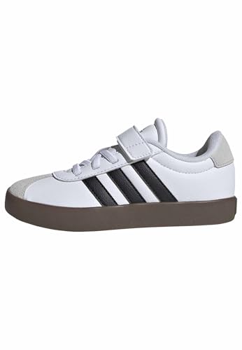 adidas Unisex Kinder VL Court 3.0 Hook and Loop Shoes Kids, FTWR White/core Black/Grey one, 31 EU