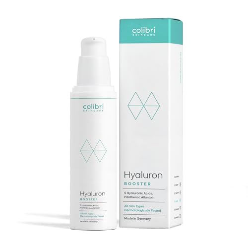 colibri skincare Hyaluron Booster 50ml - Hyaluronsäure Serum hochdosiert - Anti Aging Serum Gesicht - hyaluronic acid Gesichtspflege - Feuchtigkeitsserum für Männer und Frauen - Made in Germany